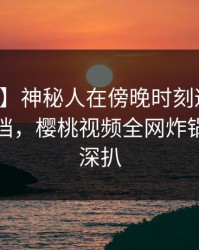 【紧急】神秘人在傍晚时刻遭遇八卦羞涩难挡，樱桃视频全网炸锅，详情深扒