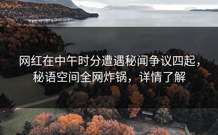 网红在中午时分遭遇秘闻争议四起，秘语空间全网炸锅，详情了解